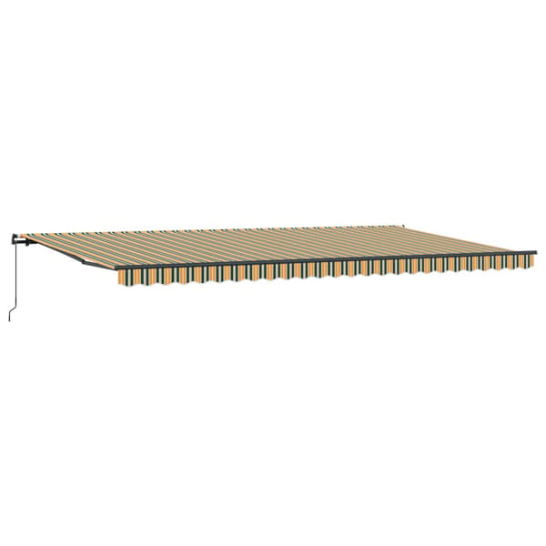 Utfällbar markis Grön och gul 600 × 350 cm Polyester och Stål