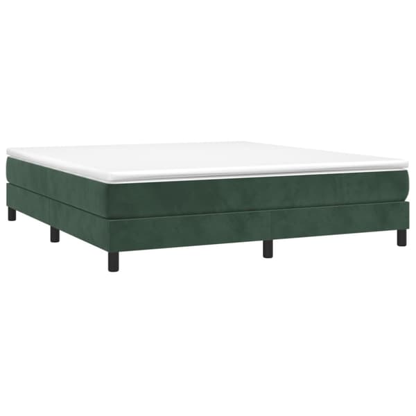 Boxspring-sängram mörkgrön 180x200 cm sammet