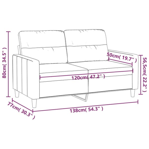 2-sitssoffa ljusgrå Svart 120 cm tyg