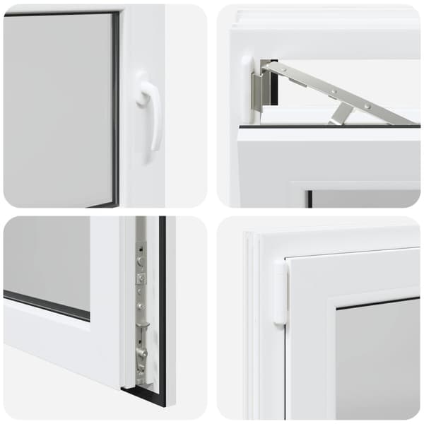 Källarfönster RISOR 80 x 70 cm PVC och glas Vit