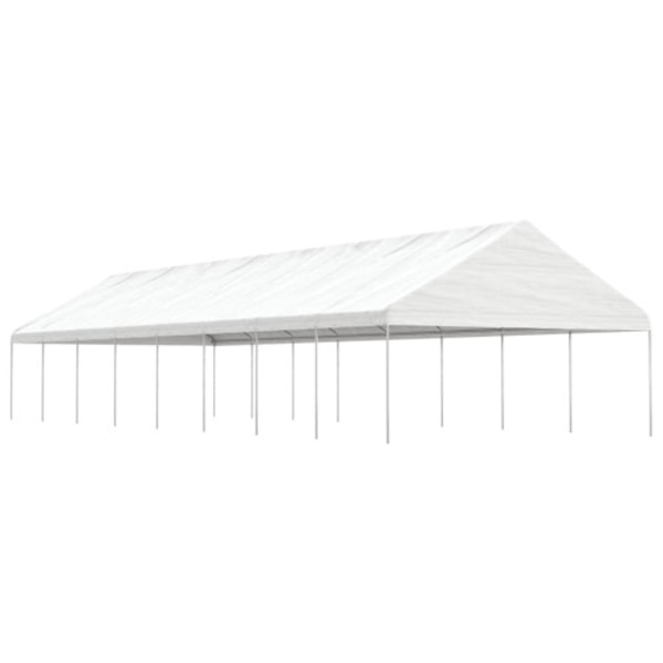 Paviljong med tak vit 17,84x5,88x3,75 m polyeten