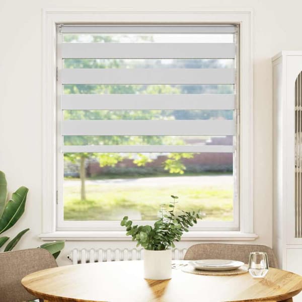 Rullgardin zebra vit 105x150 cm tyg bredd 100,9 cm polyester
