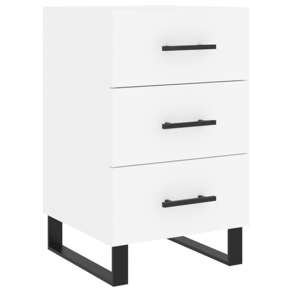 Sängbord vit 40x40x66 cm konstruerat trä