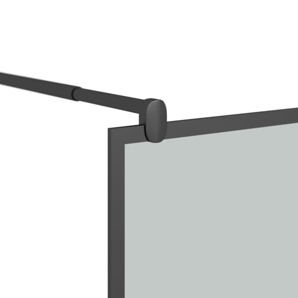 Duschvägg 115x195cm halvfrostat ESG-glas svart