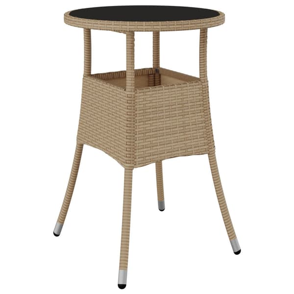 Trädgårdsmöbelset 3 pcs Beige konstrotting