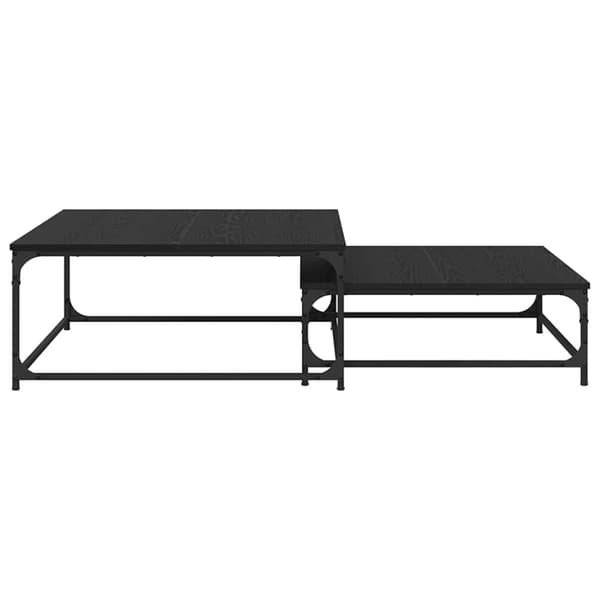 Kaffeebord 2 pcs Svart Ek Konstruerat trä