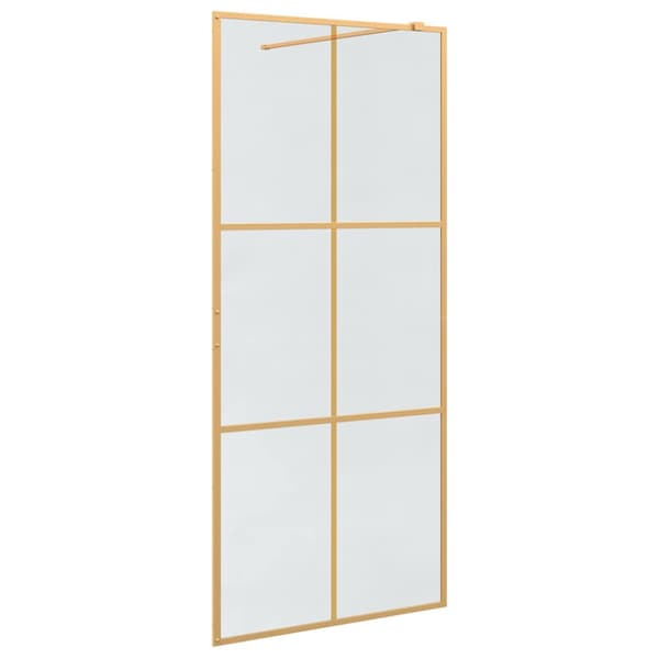 Walk-in Duschvägg Guld 90 x 195 cm härdat glas