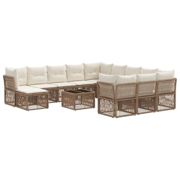 Trädgårdsoffset 13 pcs Beige konstrotting