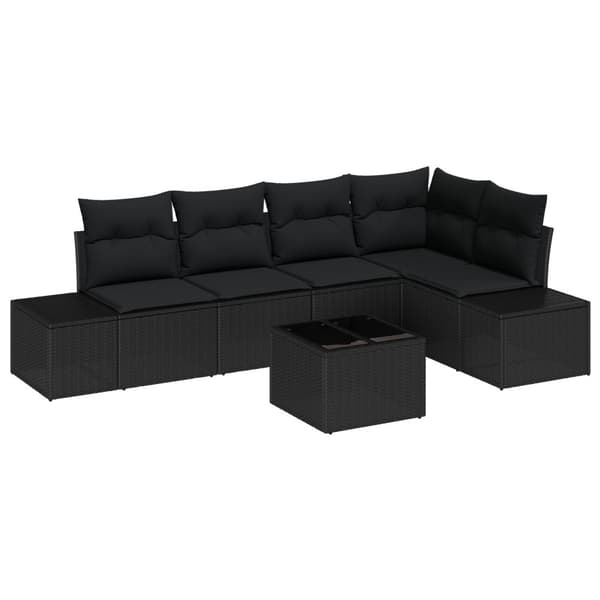 Trädgårdsoffset 6 pcs Svart konstrotting