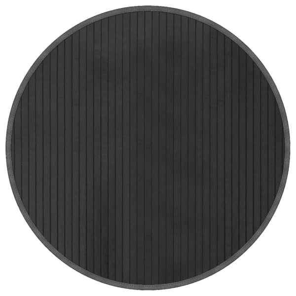 Matta rund grå 60 cm bambu