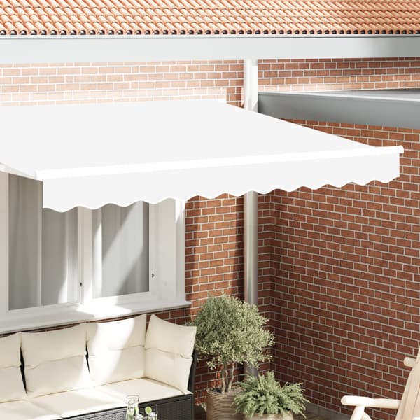 Markisvalance Vit 330 x 20 cm Kanvas