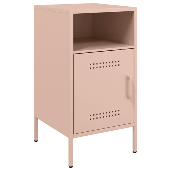 Sängbord 2 st rosa 36x39x68 cm stål