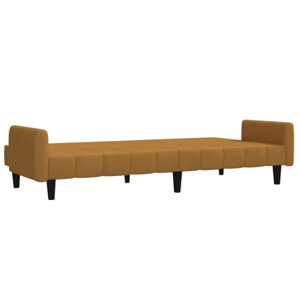 Bäddsoffa 2-sits brun sammet