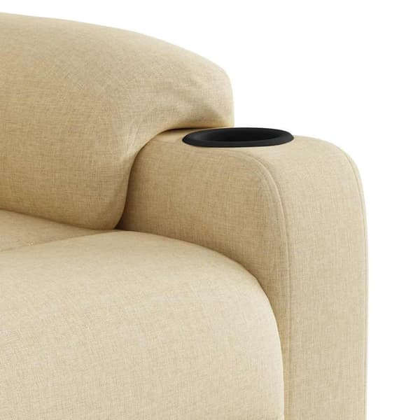Elektrisk reclinerfåtölj gräddvit tyg