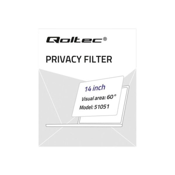 Qoltec 51051 - sekretessfilter till bärbar dator Transparent