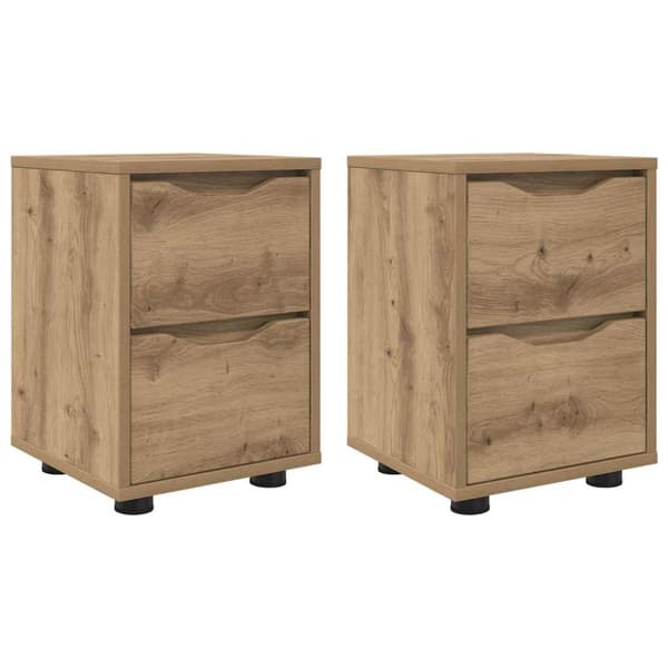 Sängbord 2 pcs Artisan Ek 30,5 x 30 x 43 cm Konstruerat trä