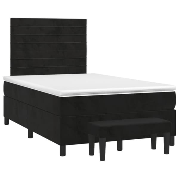 Ramsäng med madrass svart 120x200 cm sammet