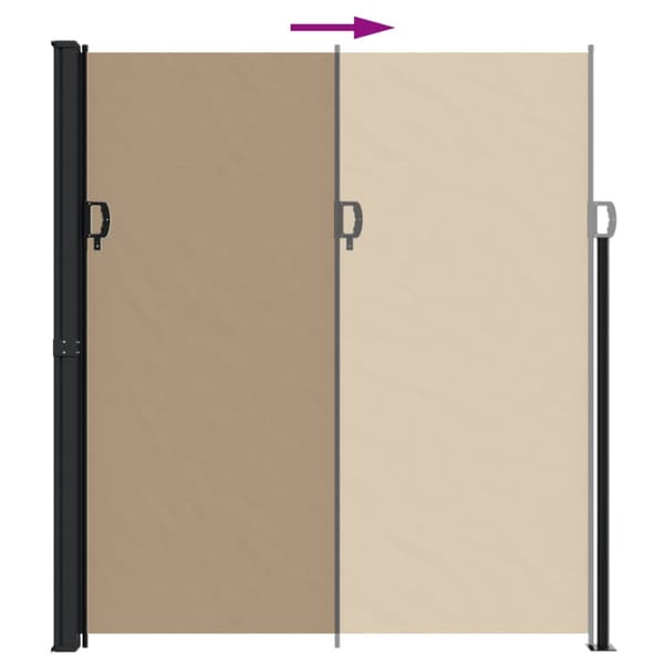 Infällbar sidomarkis taupe 220x600 cm