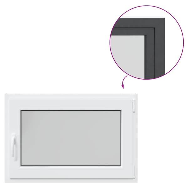 Källarfönster RISOR Antracit 90 x 50 cm PVC och glas
