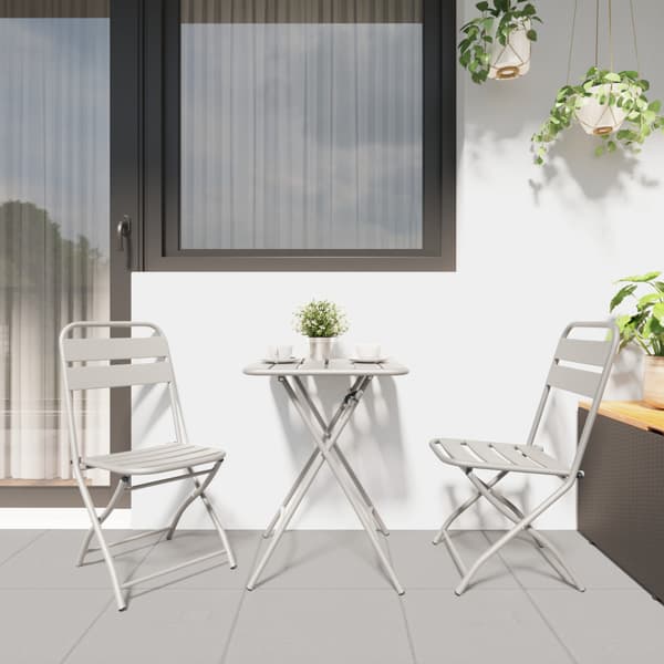 Bistroset 3 pcs Beige Stål