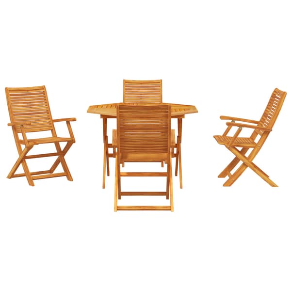 Trädgårdsmöbelset 5 pcs Brun Massivt Akaciaträ