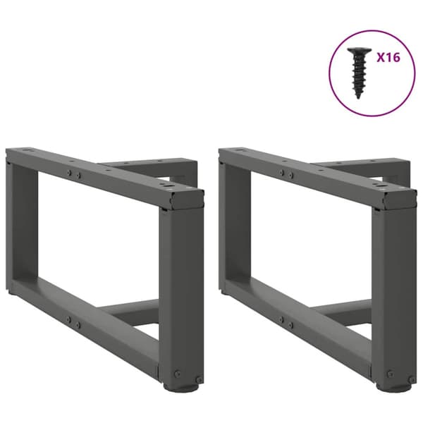 Soffbordsben T-formade 2 st antracit 60x25x(30-31) cm stål