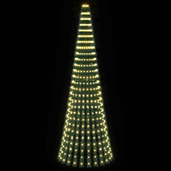 LED Julgran 270 cm 648 LED-lampor Varmvit Stål Grön