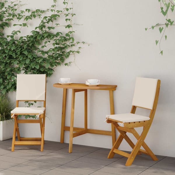 Utemöbler Bistro Stolar 2 pcs Gräddvit 38 x 46 x 85 cm