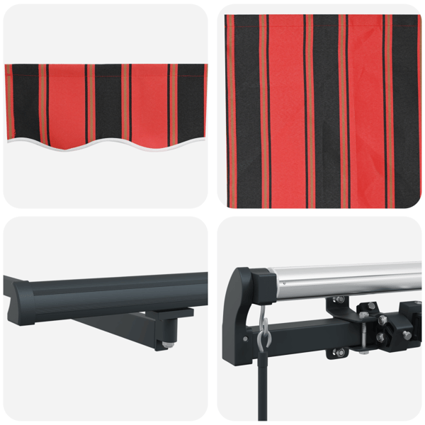 Utfällbar markis orange och brun 400 × 350 cm
