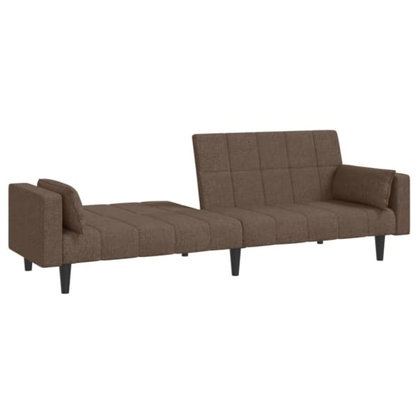 Bäddsoffa 2-sits med två kuddar taupe tyg