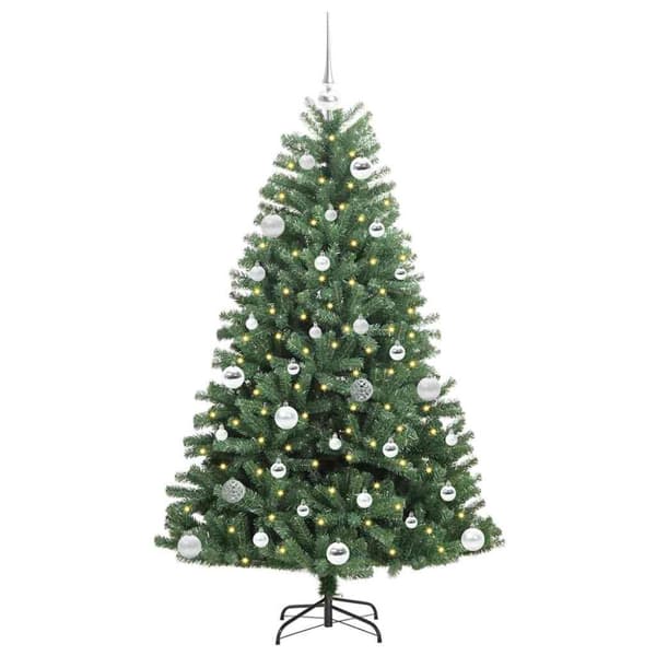 Plast Hingad Julgran med stativ Grön 150 cm PVC och metall