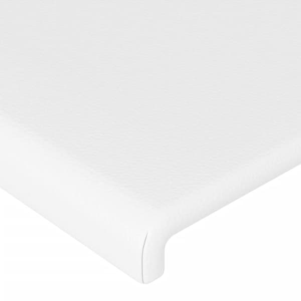 Sänggavel LED vit 160x5x118/128 cm sammet
