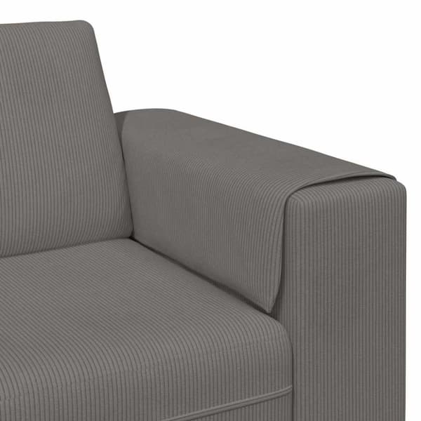 Soffa Ljusgrå 250 x 77 x 76 cm Kordread tyg
