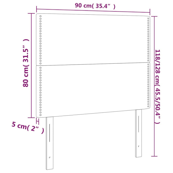 Sänggavel taupe 90x5x118/128 cm tyg