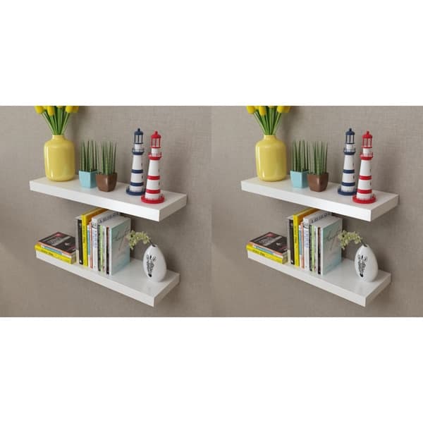 Vägghyllor 4 st 60 cm vit