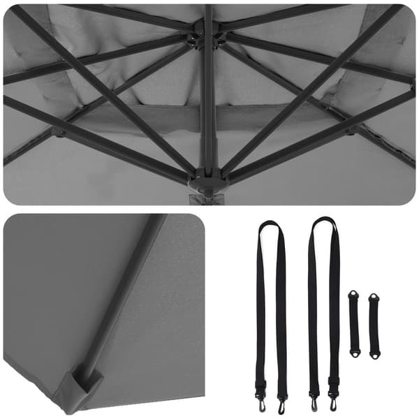 Parasoll Antracit 351 x 250 x 260 cm Polyester och aluminium
