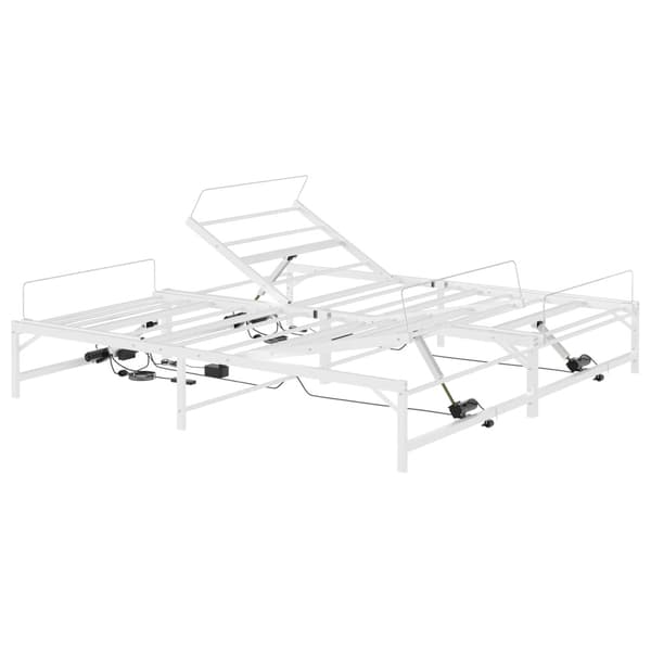 Elektrisk Justerbar Säng Ram Vit 200 x 200 cm Stål