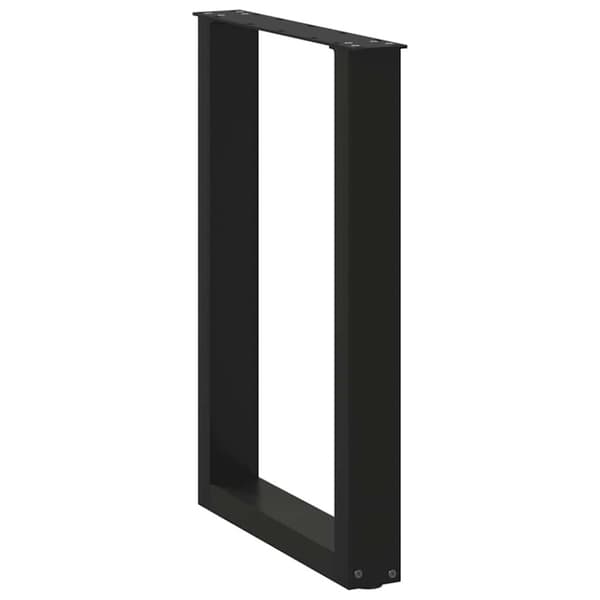 Matbordsben U-formade 2 st svarta 50x(72-73) cm stål