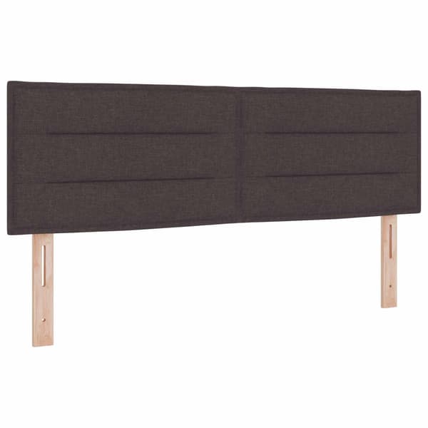Boxspring säng med madrass och LED Mörkbrun 140 x 200 cm Tyg