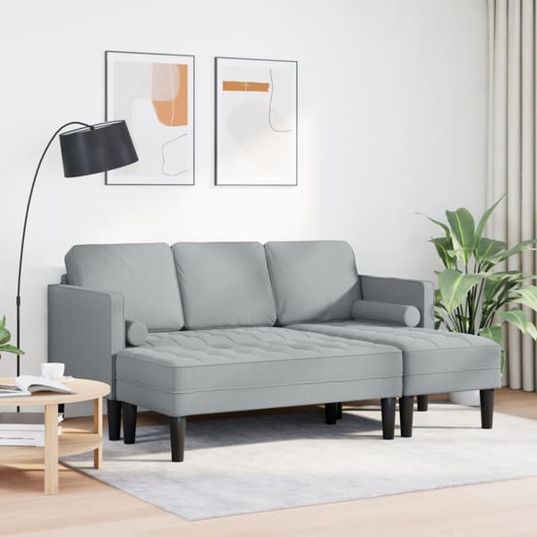 Soffset 2 st Ljusgrå Polyester