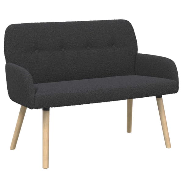 2-sitssoffa med ben i massivt trä Mörkgrå Bouclé