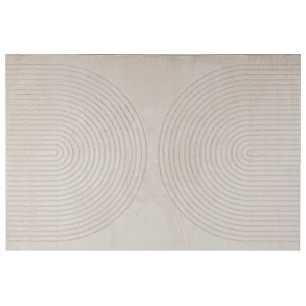 Områdesmattor Rektangulär GALATI Kräm 340 x 240 cm Polyester