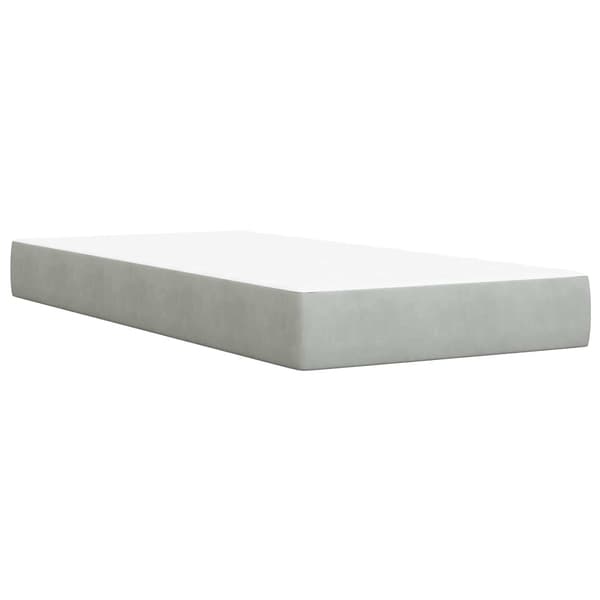 Kontinentalsäng med madrass Ljusgrå 100 x 200 cm Sammet
