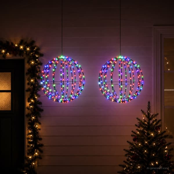 Julspira med belysning 2 st 320 LED-lampor RGB