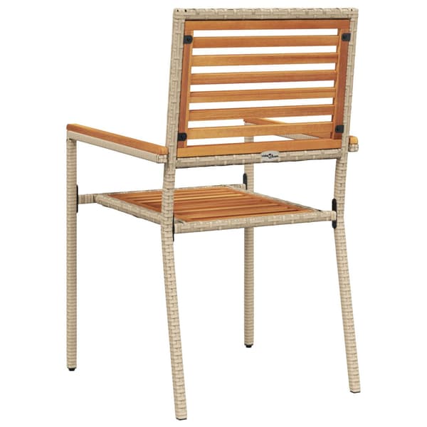 Trädgårds stapelbara stolar 2 pcs Brun och beige