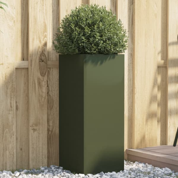 Odlingslåda olivgrön 32x29x75 cm kallvalsat stål