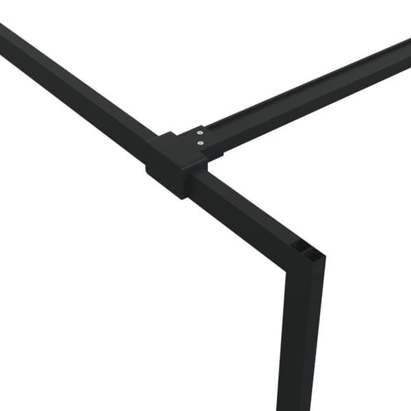 Duschvägg svart 80x195 cm halvfrostat ESG-glas