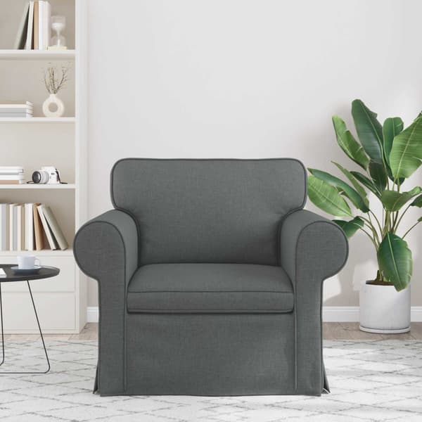 Soffa Mörkgrå 95 x 82 x 80 cm tyg