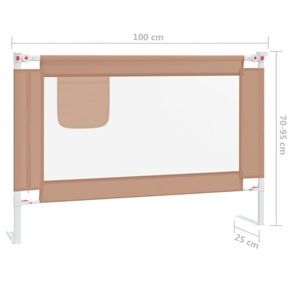 Sängskena för barn taupe 100x25 cm tyg