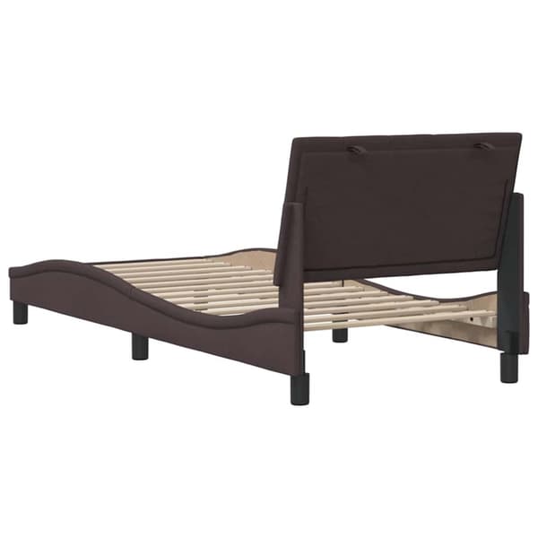 Bed Frame without Mattress "Hanko" Dark Brown 90x190 cm Fabric